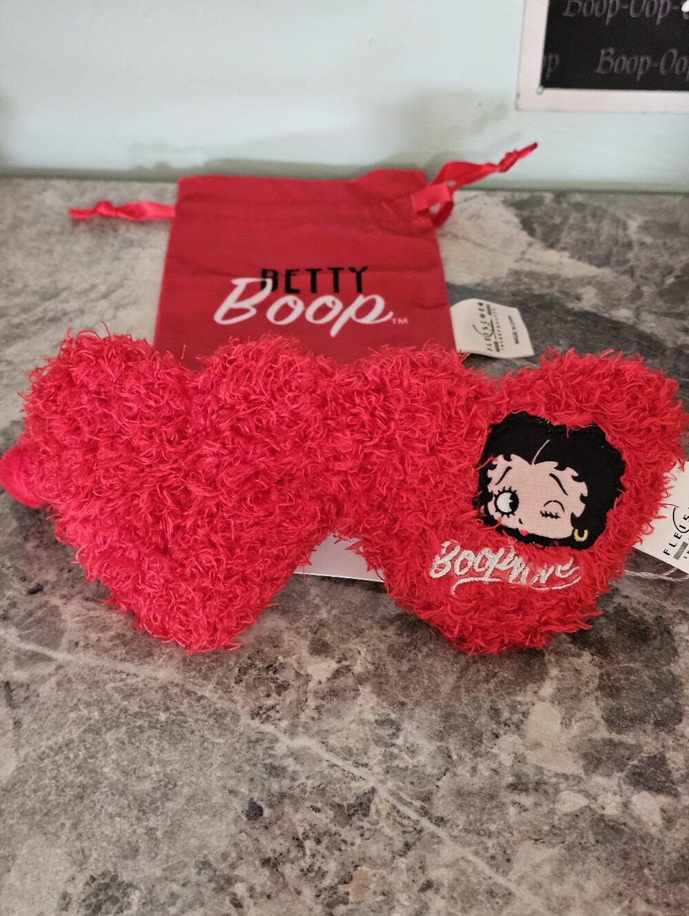 Betty Boop Plush Red Heart Sleep Mask Set